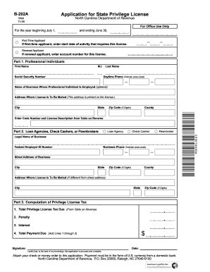 NC B-202A 2009-2026 - Fill and Sign Printable Template Online