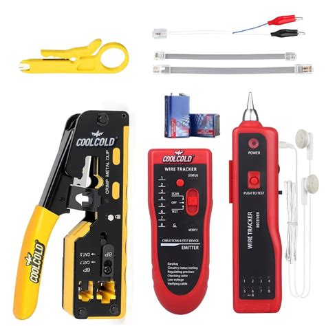 COOLCOLD LAN Tester & RJ45 Crimping Tool Kit – Network Cable Tester for ...