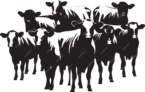 Detailed cattle vectors for livestock and organic farm design | Premium ...