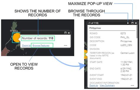 Example popup with metadata on episodes of war crimes.
