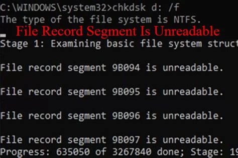 Image result for File Record Segment Unreadable