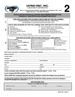 Iapmo 2aa Listing Form - Fill and Sign Printable Template Online