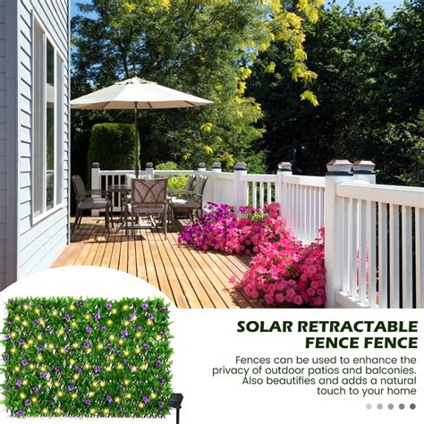 Buy MTFun Expandable Fence with Solar Light String Stretchable Foliage ...