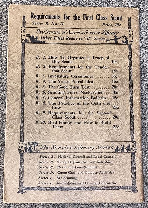 Requirements for the First Class Scout. by Boy Scouts Of America: Very ...