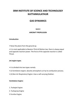GDSP Question Bank - Lecture notes 7 - Gas Dynamics - Studocu
