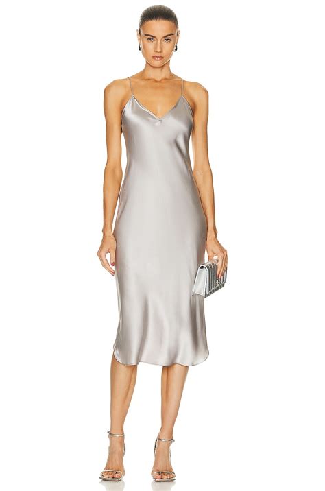NILI LOTAN Midi Cami Dress in STORM GREY | FWRD