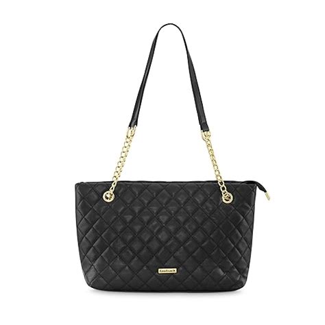 Fastrack PU Structured Quilted Tote Bag with Chain Shoulder Straps ...