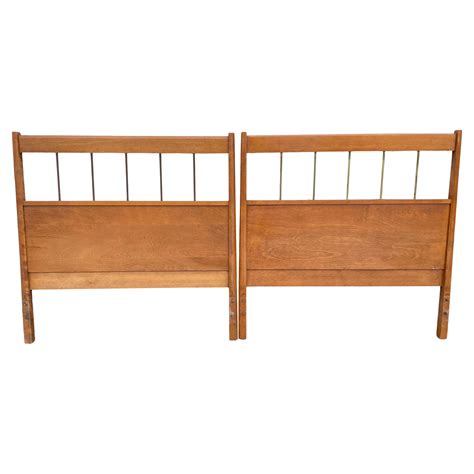 Sligh Mid Century Modern Mahogany Modernist Single Twin Bed Headboards ...