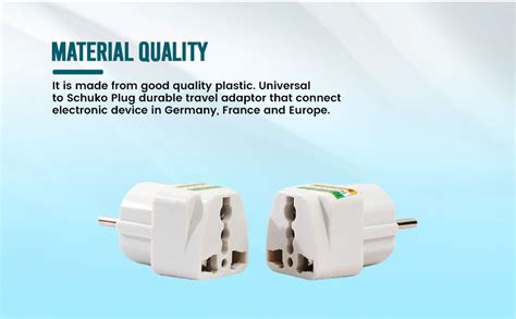 Hi-Plasst India to Europe Travel Adapter (Pack of 5) Schuko Plug - Type ...