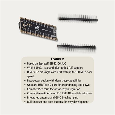 ESP32-C6 Pico Wi-Fi 6 & Bluetooth 5 Development Board | RISC-V ...