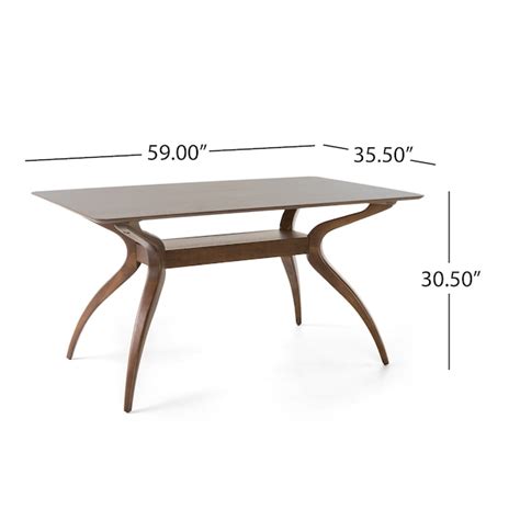 Best Selling Home Decor Salli Natural Walnut Casual Dining Table, Wood ...