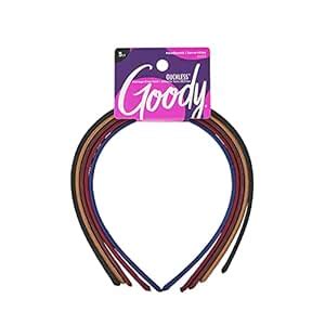 Goody Thin Headbands, Shoestring Fabric, Assorted Colors, 5-count ...
