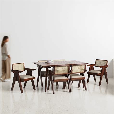 Helena-Pierre Provincial Teak Dining Table Set - 4, 6 Seater - All ...