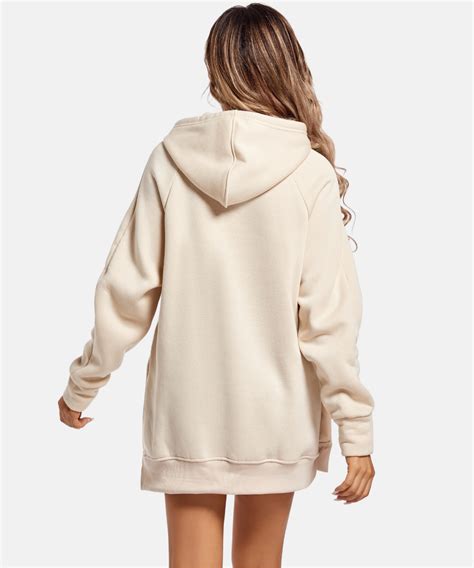 Women's Hoodie Dress - Casual Long Sleeve Pullover Sweatshirt Dress
