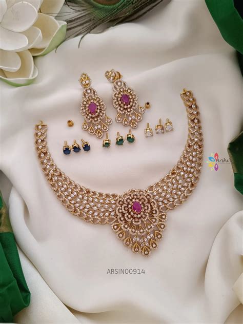 Grand Diamond Alike Stone Changeable Necklace – Arshis