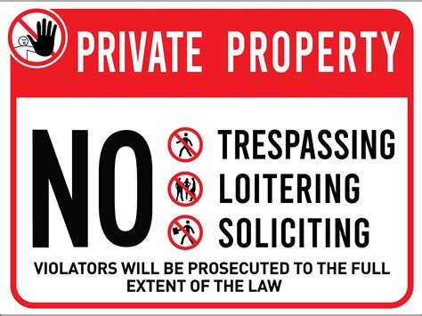 Private Property No Trespassing Loitering Soliciting Sign – New Signs
