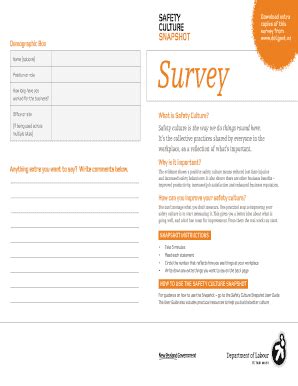 Fillable Online Safety Culture Snapshot - Survey Fax Email Print ...