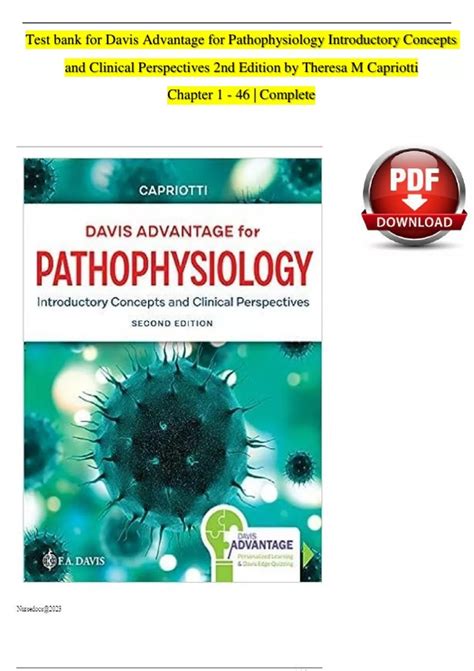 TEST BANK For Davis Advantage for Pathophysiology Introductory Concepts ...