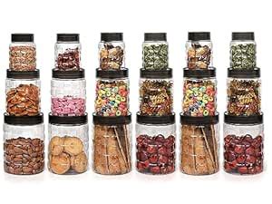 Stysol (Pack of 18 Jars & Containers Set Daba (Blue, 350 ml-6 Jar, 650 ...