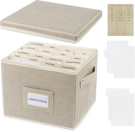 Amazon.com: Greeting Card Organizer Box with 16 Dividers,Collapsible ...