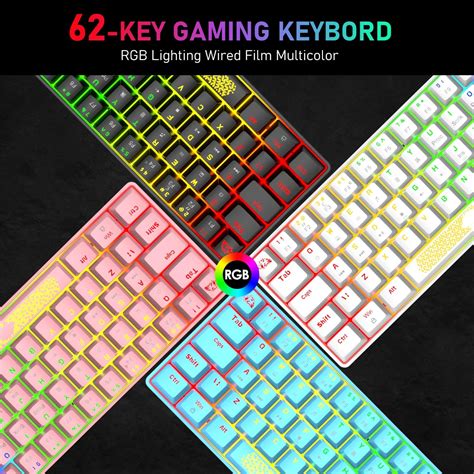 Buy FELICON Portable 60% Mechanical Gaming Keyboard Type C Wired 62 ...