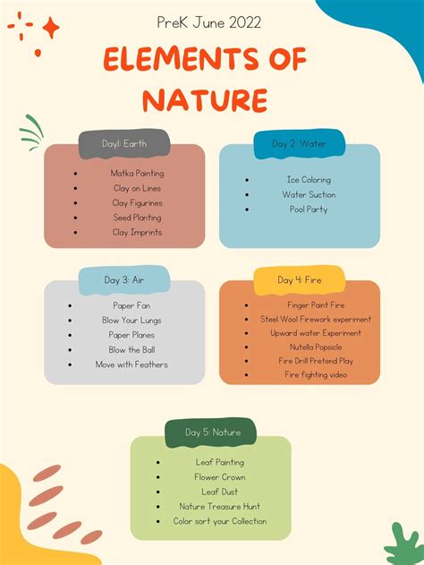 Nature Elements Worksheets