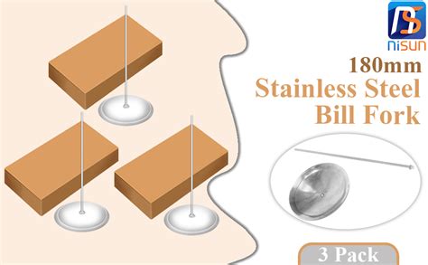 NISUN 180MM Paper Memo Holder, Stainless Steel Receipt Holder, Straight ...