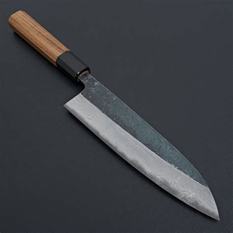 Kumokage Blue #2 Kurouchi Damascus Santoku 180mm
