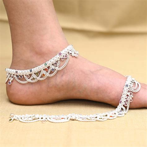 Buy Silver Anklets for Women | Silver Payal Design Online – Khushbu ...