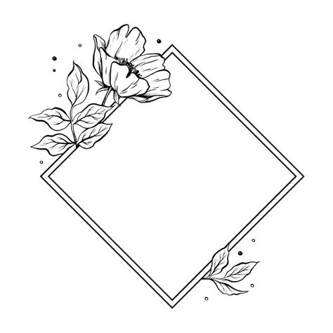 Black and white floral border Images - Free Download on Freepik