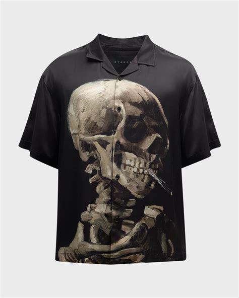 Stampd Men's Van Gogh Skeleton Camp Shirt | Neiman Marcus