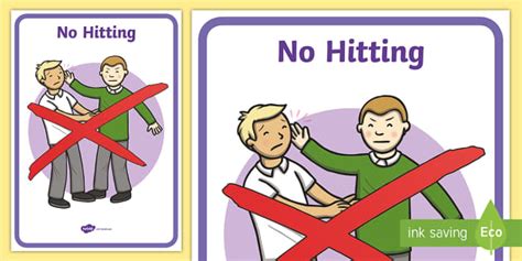 No Hitting Display Poster