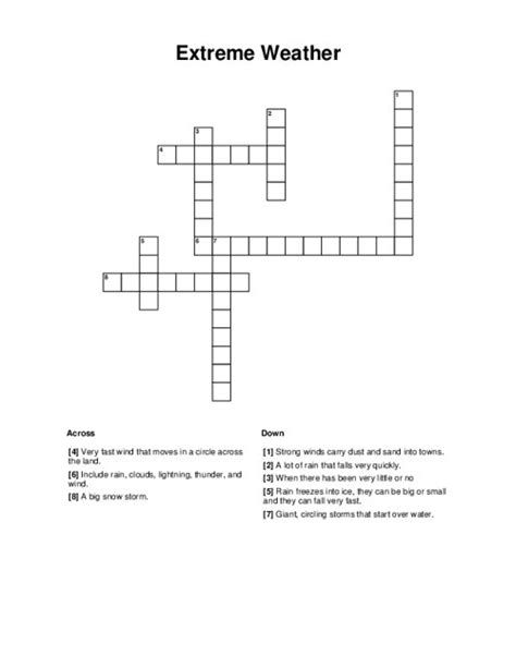 Extreme Weather Crossword Puzzle