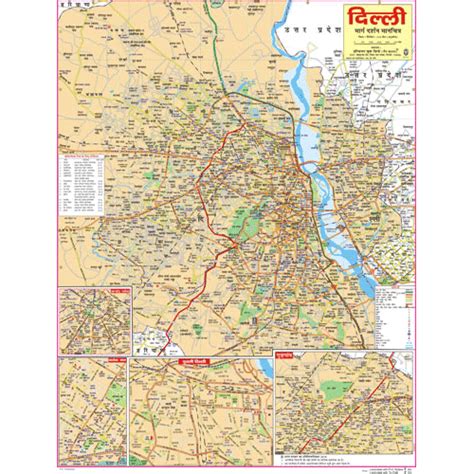 CITY MAP OF DELHI (HINDI) SIZE 45 X 57 CMS