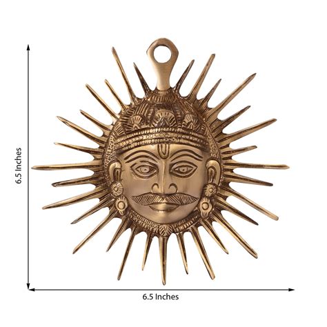 Smiling Surya Brass Wall Hanging - eCraftIndia Online