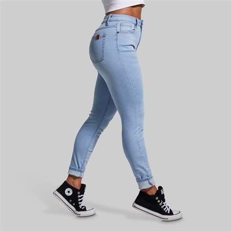 High Waisted Light Wash Skinny Jeans | Light Blue Skinny Pants – Born ...