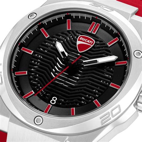 Buy Online Ducati Quartz Analog Black Dial Red Silicone Strap Watch For ...