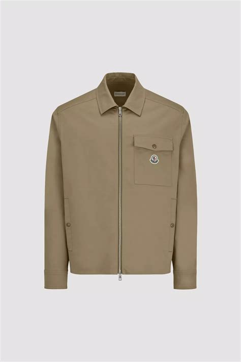 Beige Gabardine Zip-Up Shirt - Spring/Summer for Men | Moncler MT