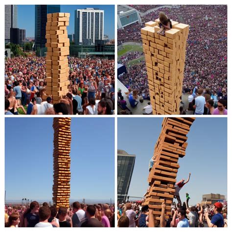 Construction of world’s tallest Jenga tower : r/weirddalle