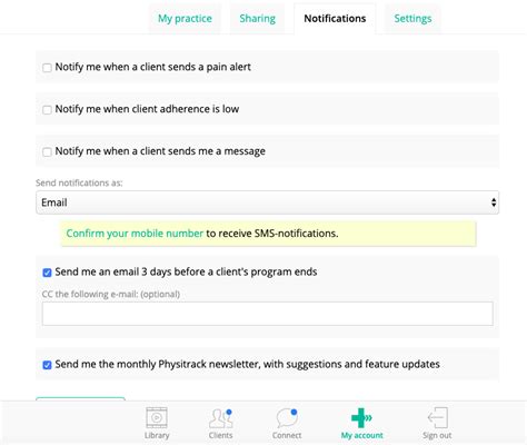 Image result for Notification Settings of a Tracking Application