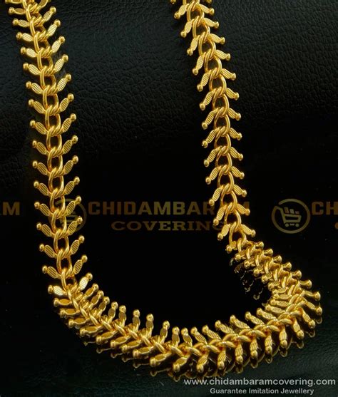 Buy Attractive Double Side Leaf Design Broad One Gram Gold Plated Party ...