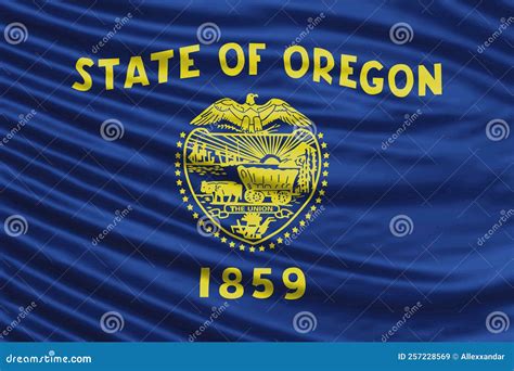 Oregon State Flag Wave Close Up, Oregon Flag Stock Image - Image of ...