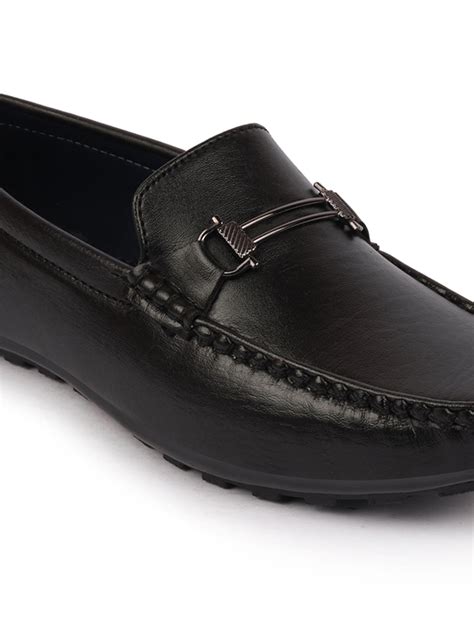 Shop Men Black Buckle Slip On Casual Loafers & Moccasin Online