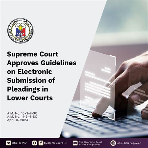 Supreme Court Approves Guidelines on Electronic Submission of Pleadings in Lower Courts ...