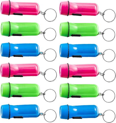 Mini Flashlight Keychain Bulk for Kids 12 Pieces Assorted Colors ...