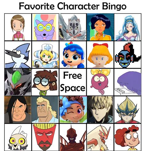 Favorite Character Bingo II by murphase2 on DeviantArt