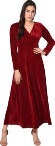 WestCHIC Women Fit and Flare Maroon Dress - Buy WestCHIC Women Fit and ...