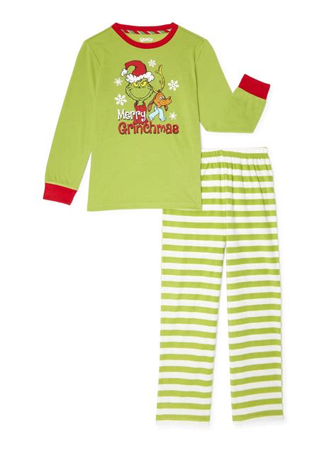 Matching Family Christmas Pajamas Kids Grinch 2-Piece Pajama Set ...