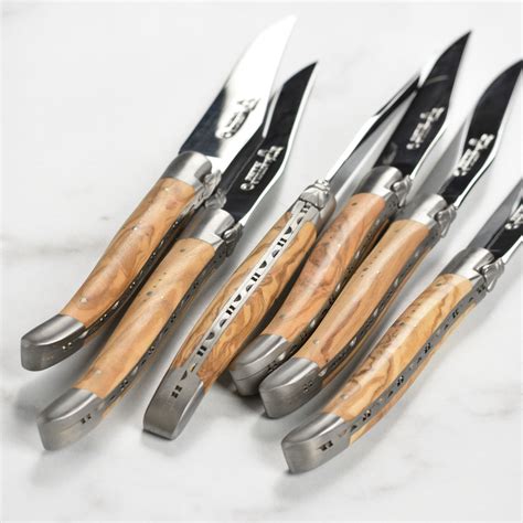 Laguiole en Aubrac Steak Knives - Olive Wood 6 Piece Set – Cutlery and More
