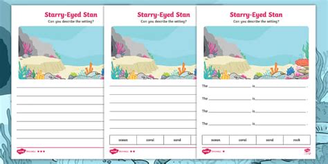 * NEW * Starry-Eyed Stan Describe the Setting Worksheets | Twinkl
